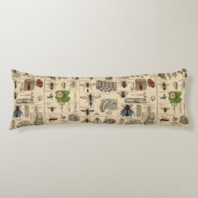 Bin Insekt Kryp Wasp Natural Natature Bees Paintin Kroppskudde (Framsidan)