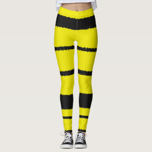Bin Inspikad Gult och baljväxter av svart Rand Leggings