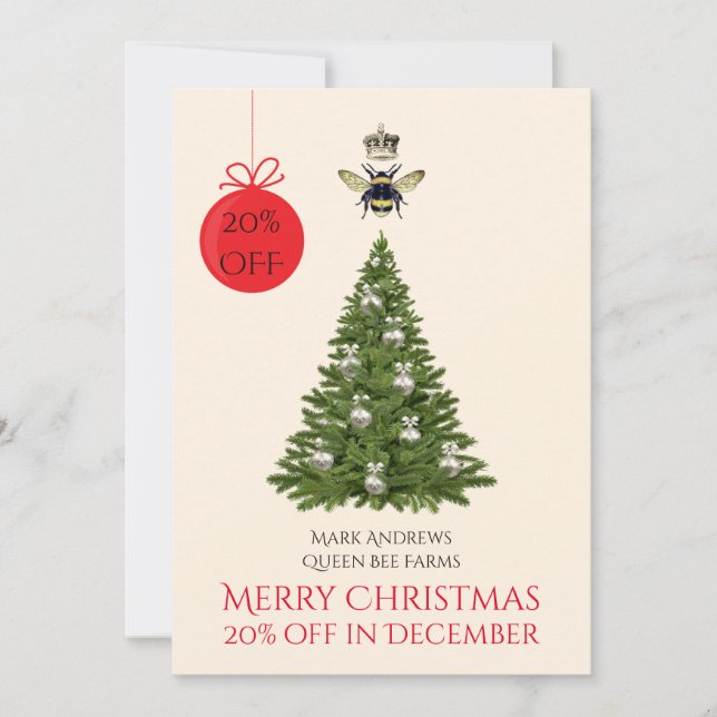 Bin & Krona-Helgdag- eller bigårdskort Julkort (Framsida)