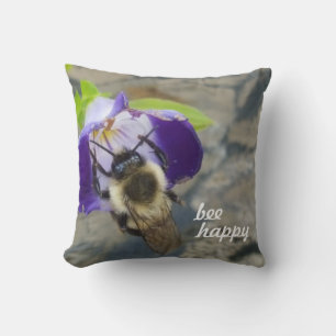 Bin Lycklig och blomma Kudde