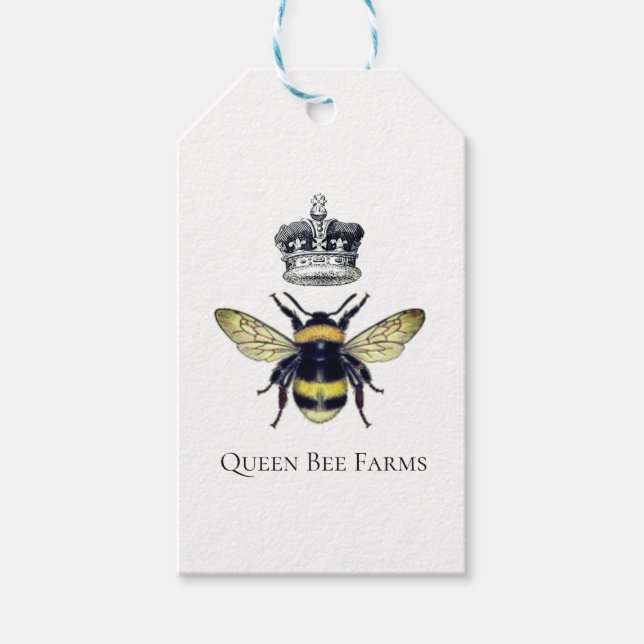 Bin med bigård eller odlingsanläggning i Krona Presentetikett (Framsidan)