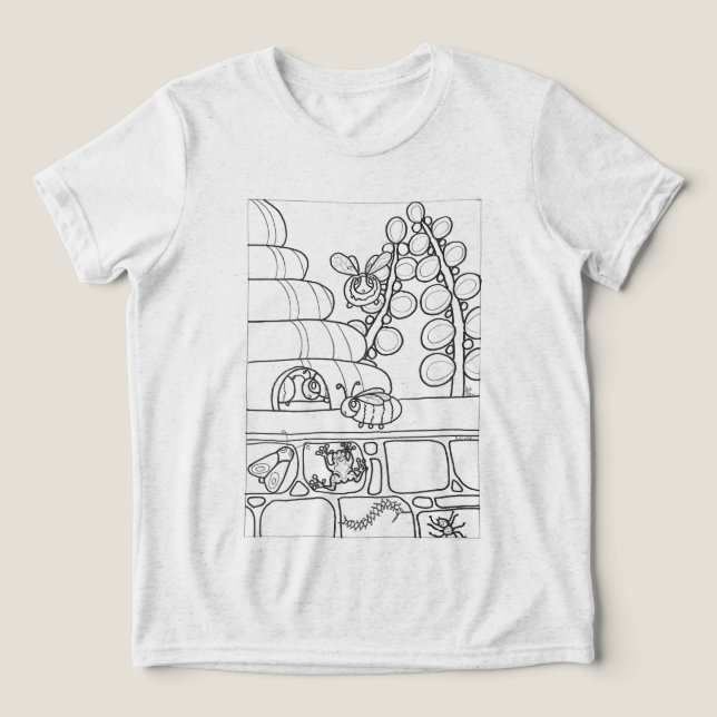 Bin med bikupa till färg t shirt (Design Framsida)