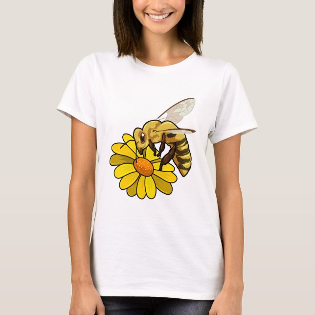 Bin med Blommar T Shirt (Framsida)