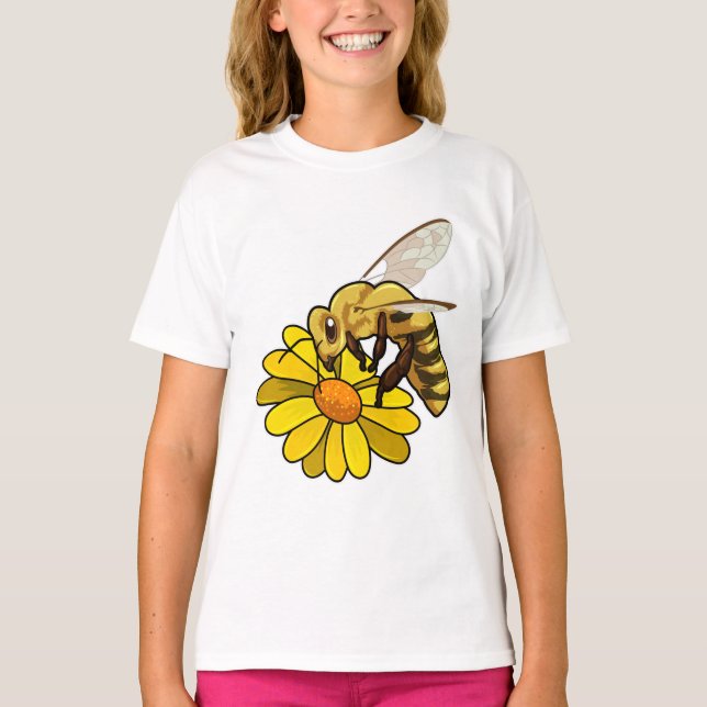 Bin med Blommar T Shirt (Framsida)