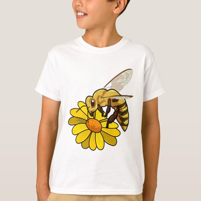 Bin med Blommar T Shirt (Framsida)