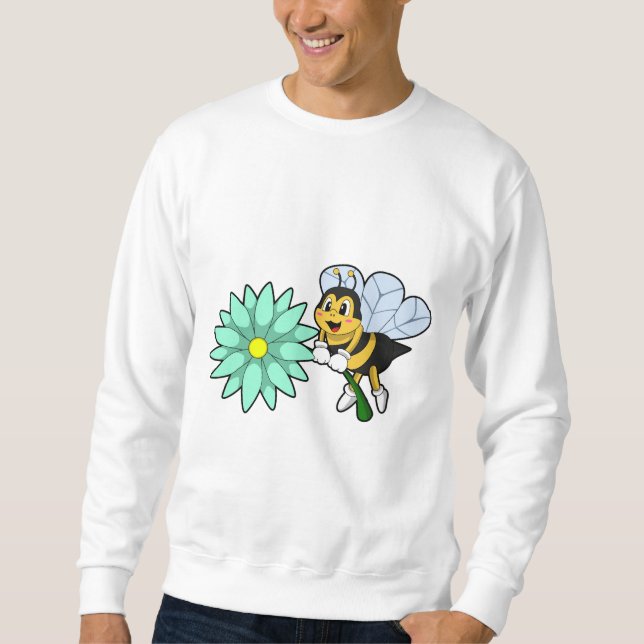 Bin med Flower.PNG Lång Ärmad Tröja (Framsida)