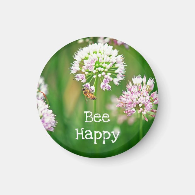 Bin med Lila Allium Garden Flower Motivational Magnet (Framsidan)