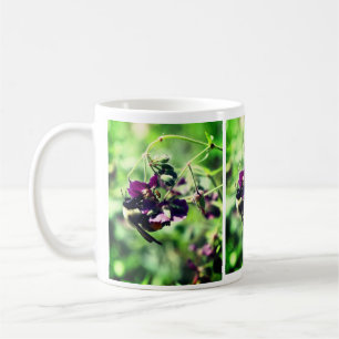 Bin med pollen på blomman kaffemugg