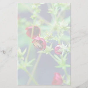 Bin med rött blomma brevpapper