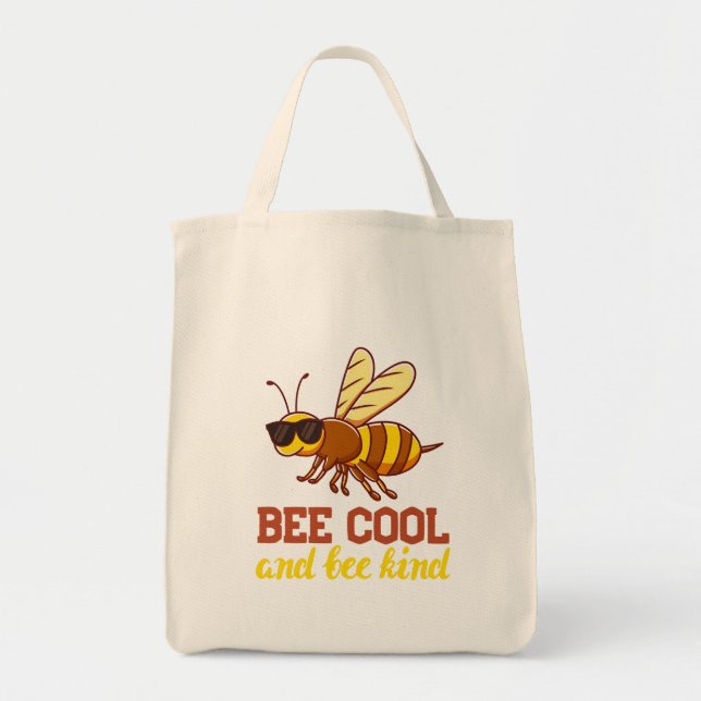 Bin med solglasögon som säger Bee Coola Tygkasse (Framsidan)