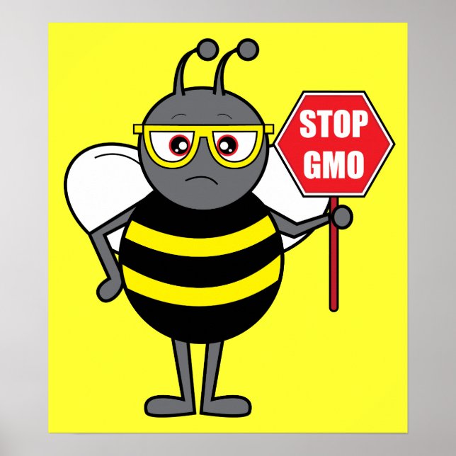 Bin med stoppskylt: GMO Poster (Framsidan)