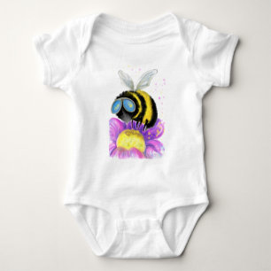 Bin med Sunglasses Funny Baby Bodykostym T Shirt