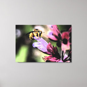 Bin och blomma, 36 x 24 (90 x 60 cm), våg canvastryck