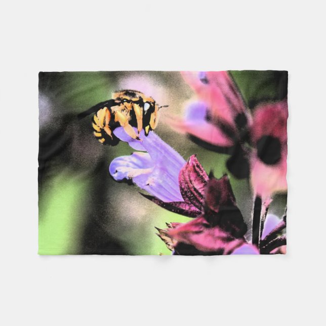 Bin och blommor fleecefilt (Framsidan (Horisontell))