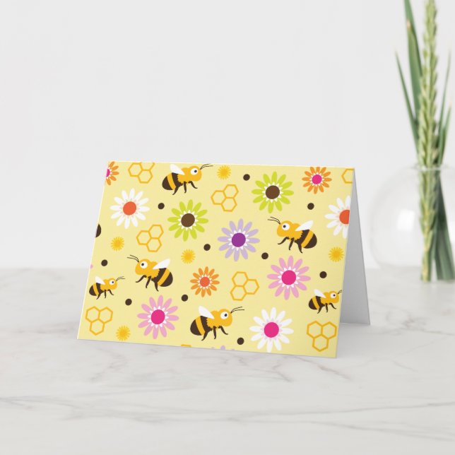 Bin och blommor kort (Framsida)