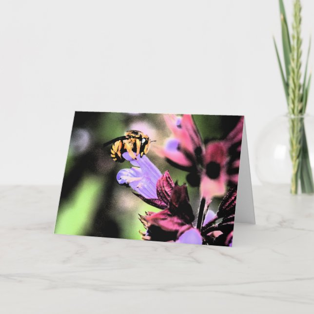 Bin och blommor kort (Framsida)