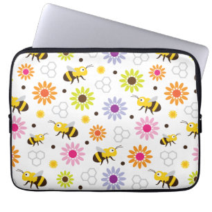 Bin och blommor laptop fodral