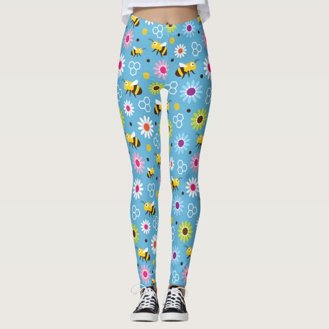 Bin och blommor leggings (Framsida)