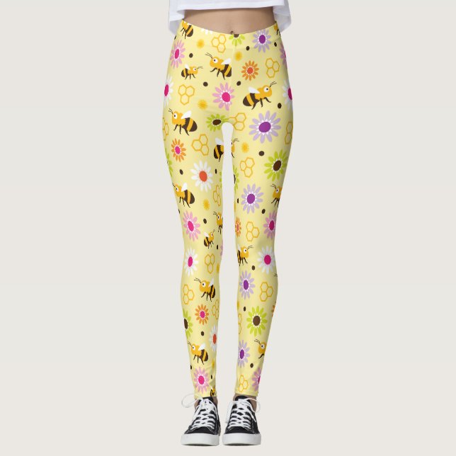 Bin och blommor leggings (Framsida)