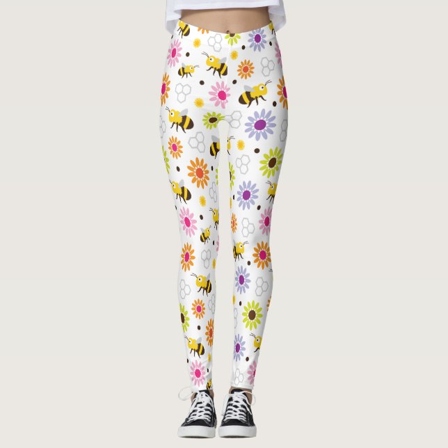 Bin och blommor leggings (Framsida)
