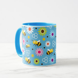 Bin och blommor mugg