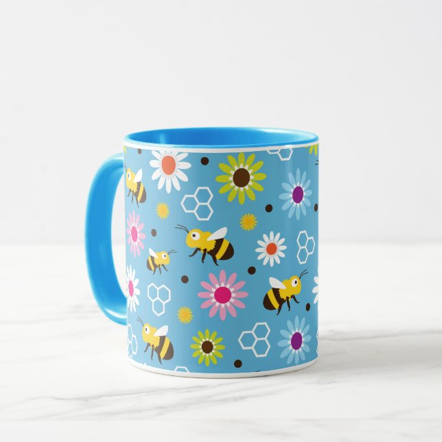 Bin och blommor mugg (Framsida vänster)