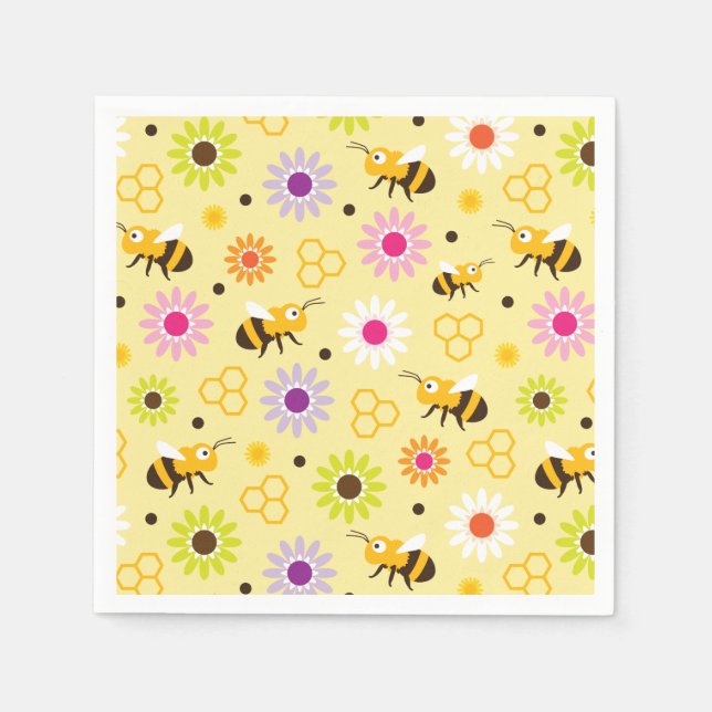 Bin och blommor pappersservett (Framsidan)