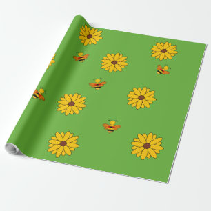 Bin och blommor presentpapper