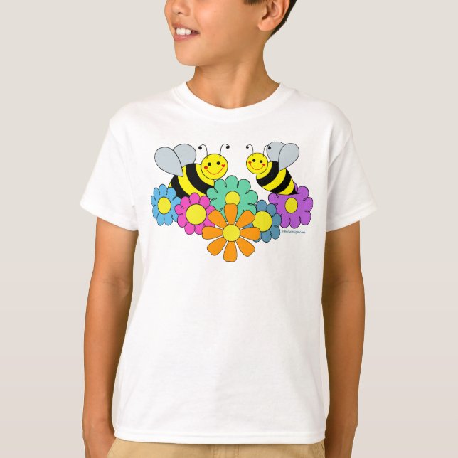 Bin och blommor t-shirt (Framsida)