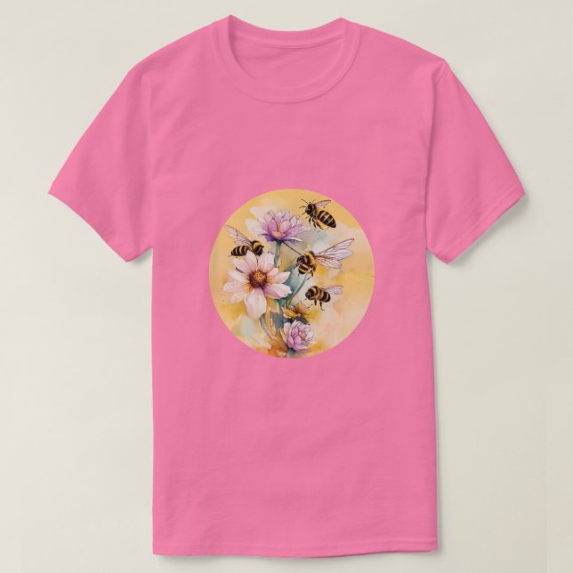 Bin och blommor t shirt (Design framsida)