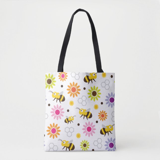 Bin och blommor tygkasse (Framsida)