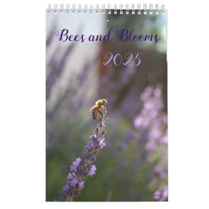 Bin och blommor, vackra blodkalender kalender