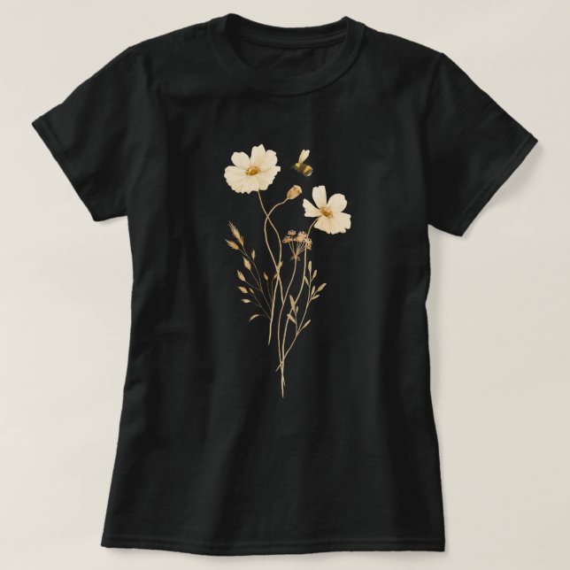 Bin och blommorna t shirt (Design framsida)