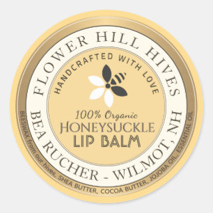 Bin- och blomsteravvaxetikett för Logotyp Runt Klistermärke