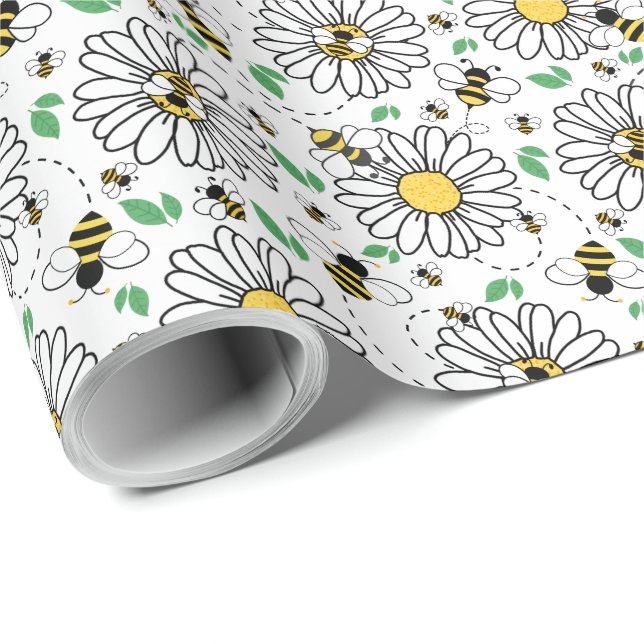 Bin och Daisy Vår-inslagning Papper Presentpapper (Rullad Hörn)