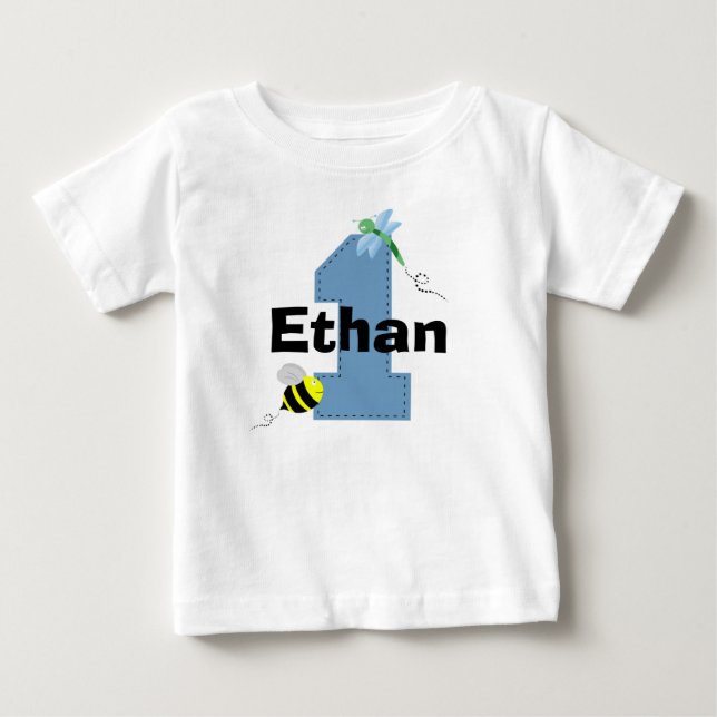 Bin och Dragonfly Första födelsemittsdagshandel Tee Shirt (Framsida)