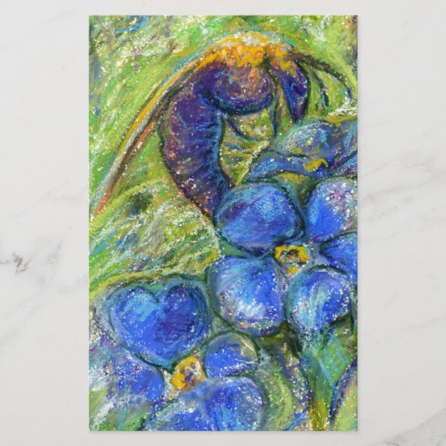 Bin och glöm mig-inte Blommor Brevpapper (Framsida)