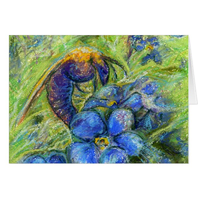 Bin och glöm mig-inte Blommor Hälsningskort (Framsidan Horizontal)