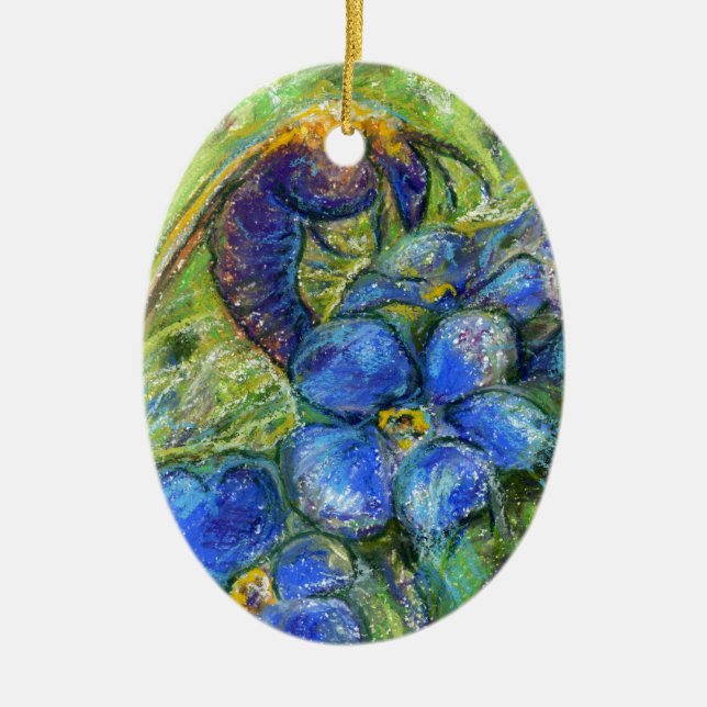 Bin och glöm mig-inte Blommor Julgransprydnad Keramik (Framsidan)