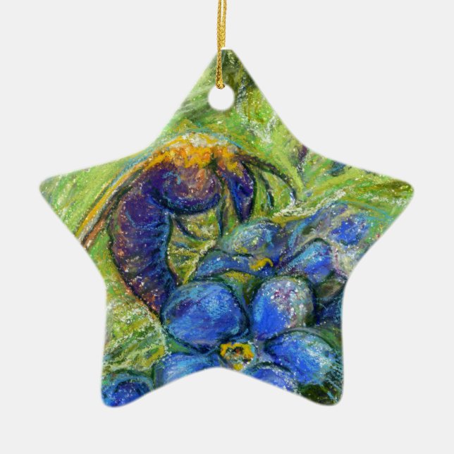 Bin och glöm mig-inte Blommor Julgransprydnad Keramik (Framsidan)