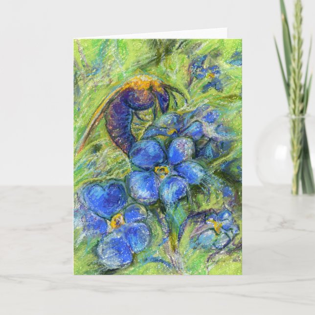 Bin och glöm mig-inte Blommor Kort (Framsida)