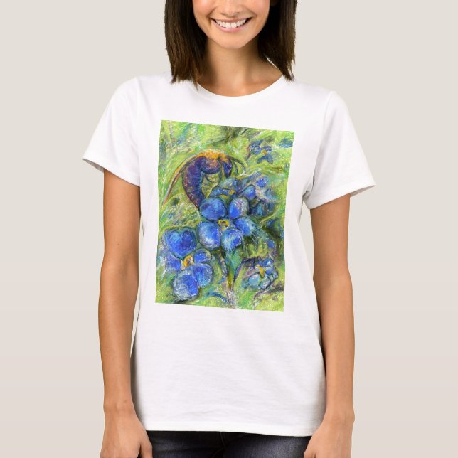 Bin och glöm mig-inte Blommor T Shirt (Framsida)