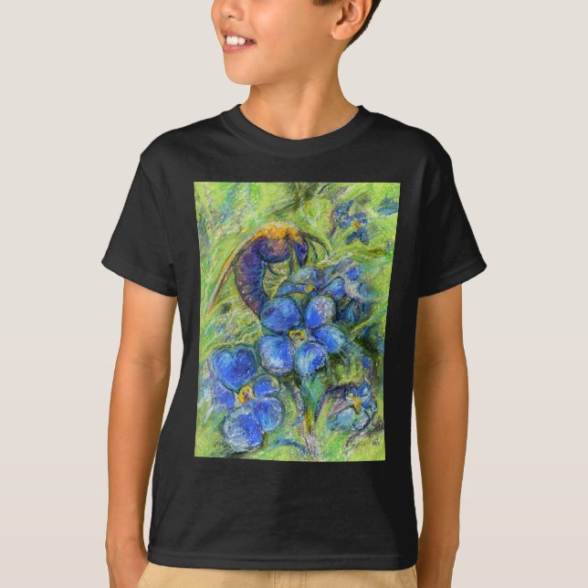 Bin och glöm mig-inte Blommor T-shirt (Framsida)
