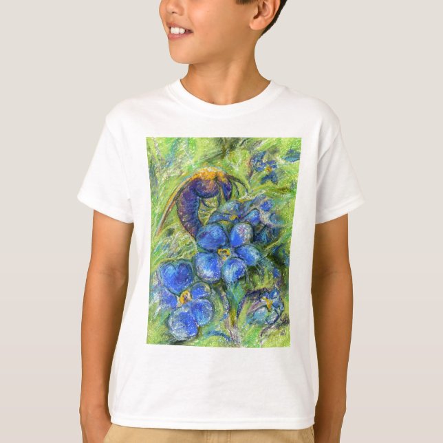 Bin och glöm mig-inte Blommor T-shirt (Framsida)