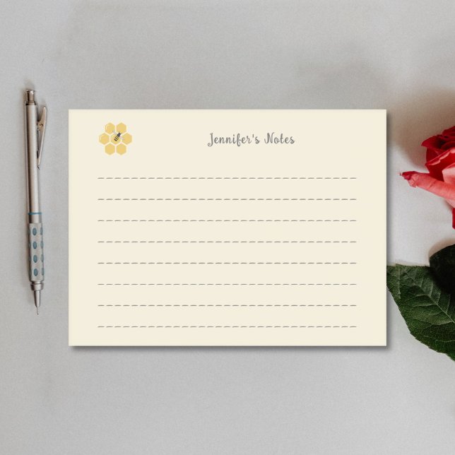 Bin och Honeycomb Post-it Block (Bee and Honeycomb Post-it Notes)