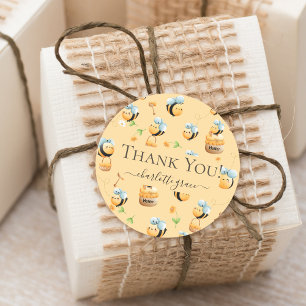 Bin och honung 1:a Bee-Thned Birthday-Tacken Runt Klistermärke