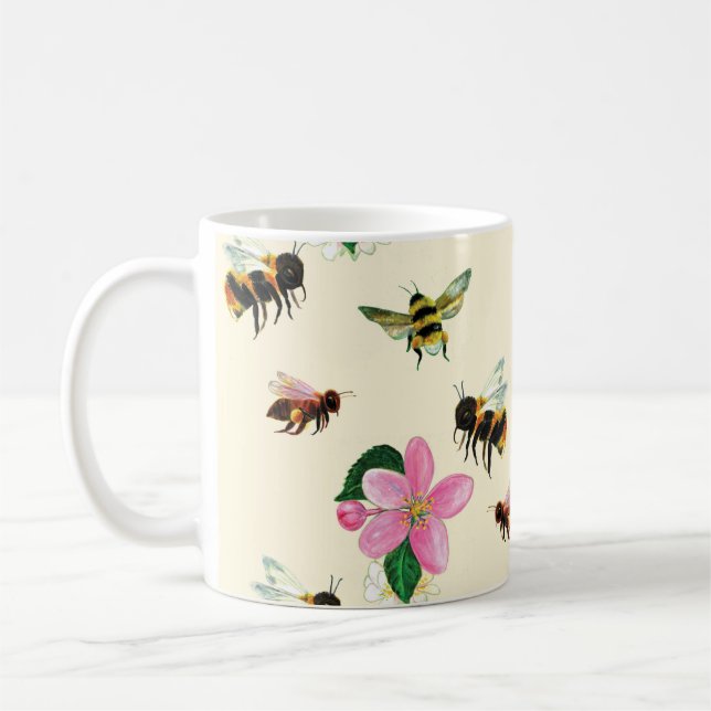 Bin och humlor kaffemugg (Vänster)