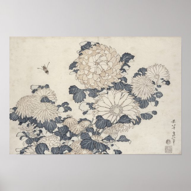 Bin och krysantemum poster (Framsidan)