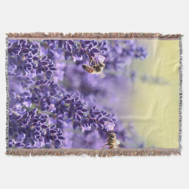 Bin och lavender Throw Blanket Mysfilt (Framsidan)