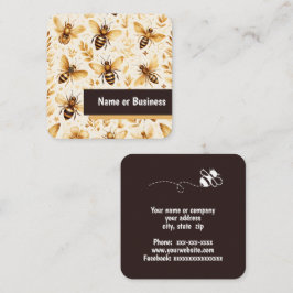 Bin och löv fyrkantigt visitkort